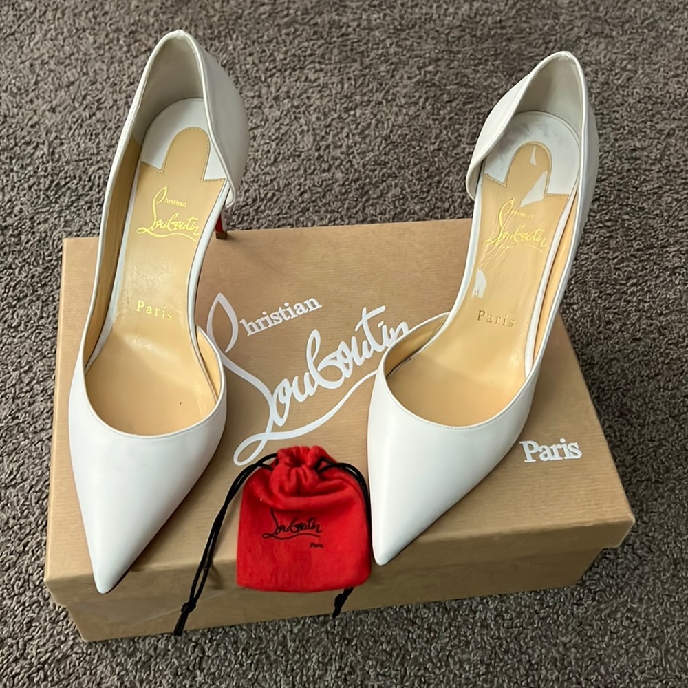 White Christian Louboutin size 7